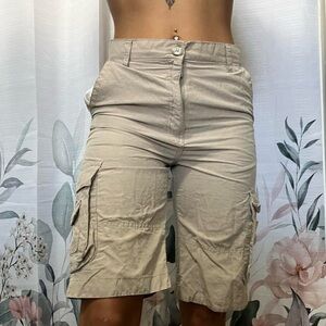 U.S. Polo Assn. Tan Cargo Shorts with Comfortable Fit and Mid-Thigh Length